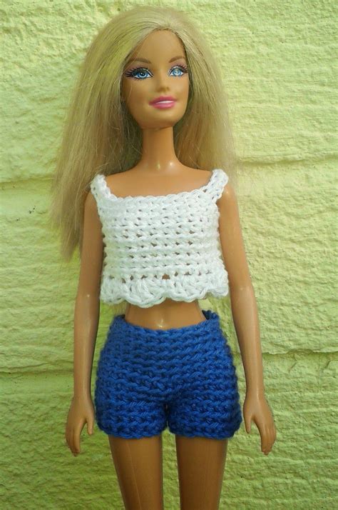 Lyns Dolls Clothes Barbie Crochet Shorts And Cropped Top Crochet