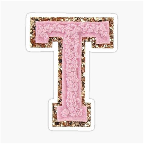 Preppy Pink Varsity Letter T Sticker For Sale By Riley1025 In 2024