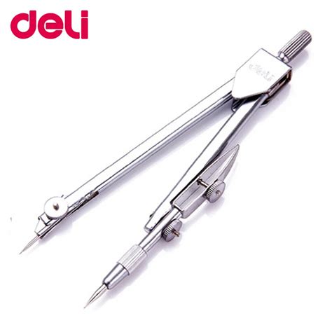 Deli Stainless Steel Multifunctional Drafting Drawing Compass Lead Core Math Geometry Circles