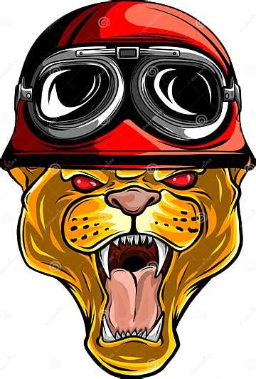 Cougar Panther Mascot Head Vector Graphic On White Background Stock