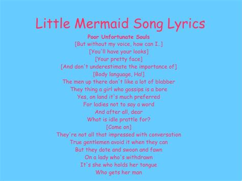 The Little Mermaid Song Lyrics