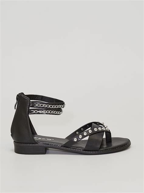 Sandalias Planas Negro Kiabi