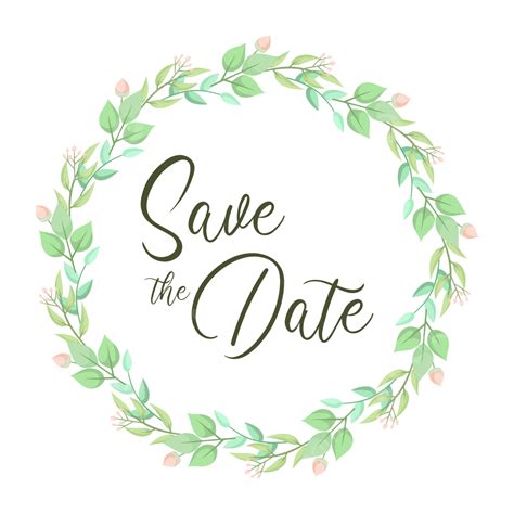 Floral Frame Wreath Vector Hd Png Images Save The Date With Greenery