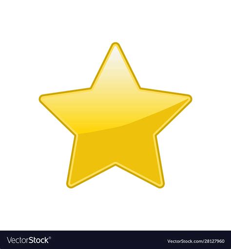 Glossy Yellow Star Royalty Free Vector Image Vectorstock