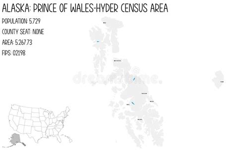 Map of Prince of Wales-Hyder Census Area in Alaska, USA. Stock Vector - Illustration of button ...