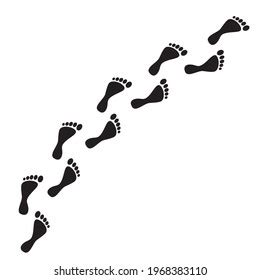 Human Footprints Silhouette Paths Bare Foot Stock Vector Royalty Free