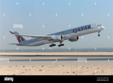 Qatar Airways Airbus A350 Aircraft Taking Off From Doha Hamad International Airport In Qatar