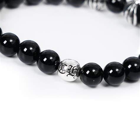 Onyx Bead Bracelet 8mm 4 Silver Beads Shop Now