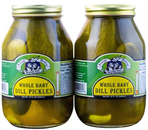 Foods Whole Baby Dill Pickles Two Oz Quart Jars Baby Dill