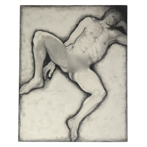 At Auction Lowell Nesbitt Lowell Nesbitt 1933 1993 Nude Male Figural Drawing