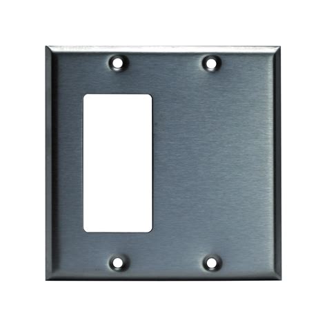 Enerlites Stainless Steel Combination 2 Gang Blank GFCI Wall Plate