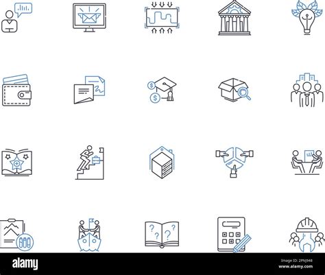 Accounting Education Line Icons Collection Balance Assets Audit