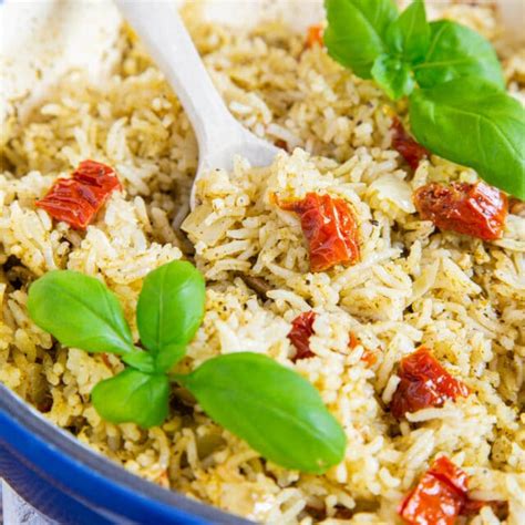 Easy One Pot Italian Rice With Pesto And Tomatoes Helens Fuss Free