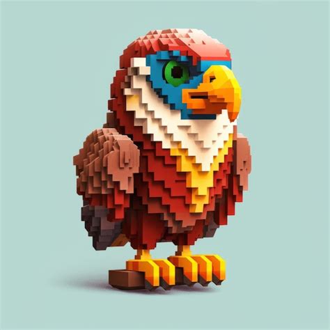 Crea Un Lindo Personaje De Guila Con Minecraft Pixel Art Foto Premium