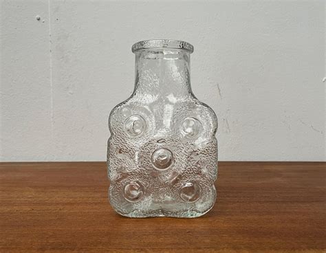 Vintage German Glass Vase Model On The Rocks By Lars Hellsten For