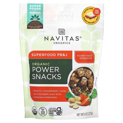 Navitas Organics Organic Power Snacks Superfood PB J 8 Oz 227 G