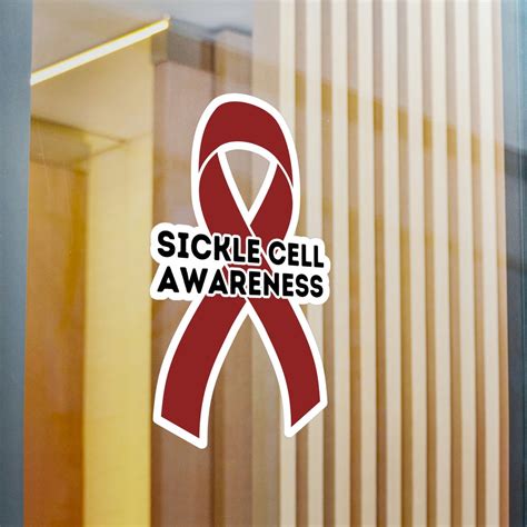 Sickle Cell Awareness Ribbon Vinyl Decal Burgundy Awareness Etsy