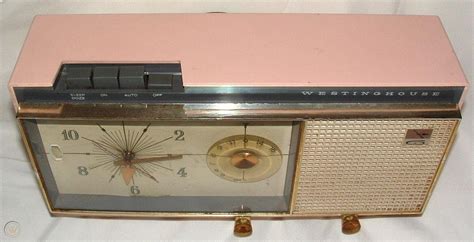 Vintage Pink Westinghouse Clock Radio Atomic 1950s Mid Century