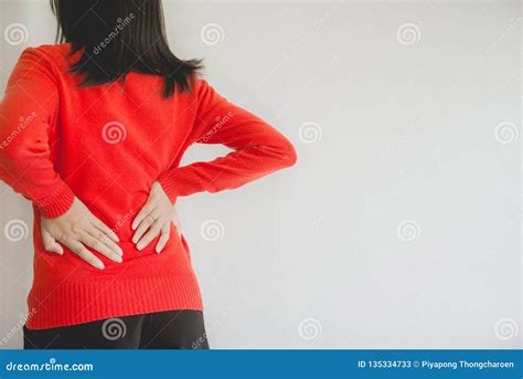 Woman with Lower Back Pain,Female Suffering from Backache,Copy Space ...