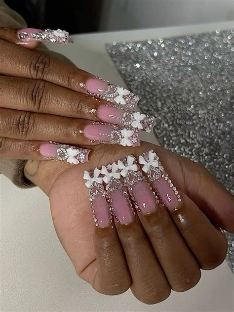 Pin Ariii3la🫶🏽 In 2024 Pink Bling Nails Acrylic Nails Coffin Pink