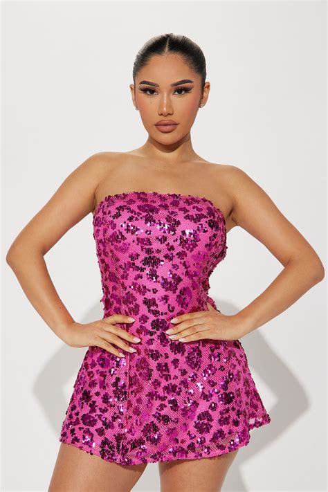 Camille Sequin Mini Dress Fuchsia Fashion Nova Dresses Fashion Nova