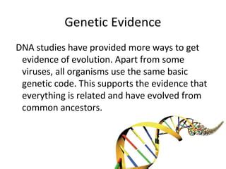 Evidence of evolution biology | PPT