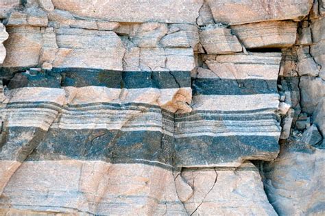 Layered gneiss rock stock photo. Image of geology, physical - 25551610