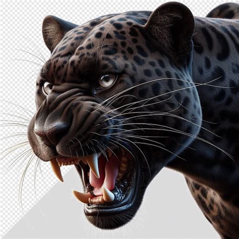 Premium PSD | A leopard with a sharp teeth is shown in an image