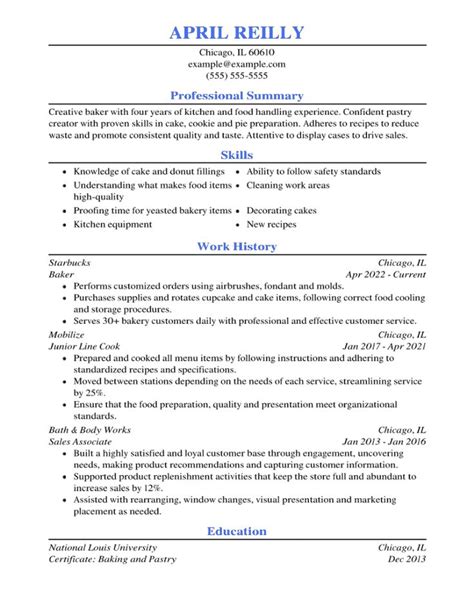 Top Baker Resume Example Resume Examples Resume Resume Help