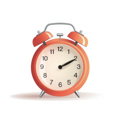 Premium Photo Minimalist Orange Alarm Clock Illustration On White