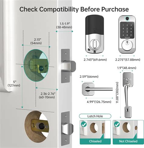 SMONET Juego De Cerradura De Puerta Delantera WiFi Juego De