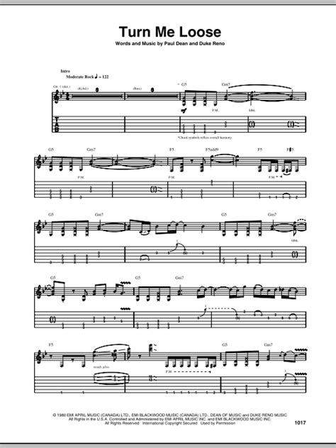 Loverboy Turn Me Loose Guitar Tab