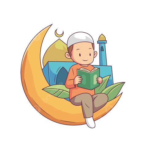 Mosque Holy Quran Vector Hd Png Images Muslim Boy Reading The Quran In