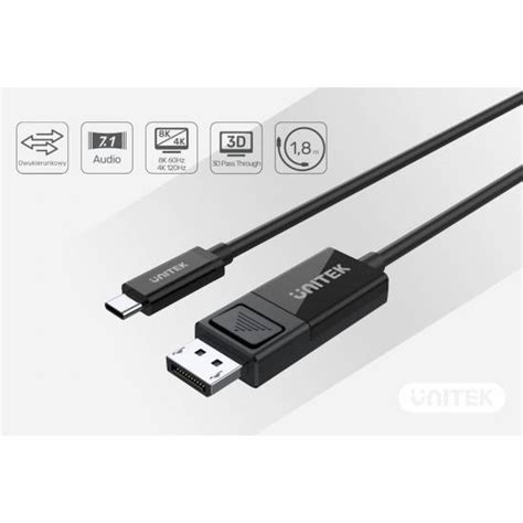 Adapter Usb C Displayport 14 8k Dwukierunkowy Unitek V1146a