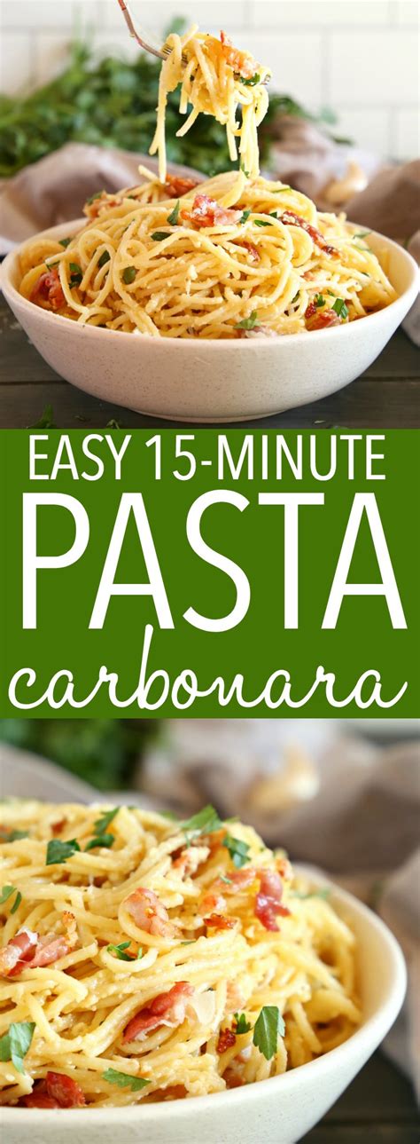 Easy 15 Minute Pasta Carbonara {weeknight Meal} The Busy Baker