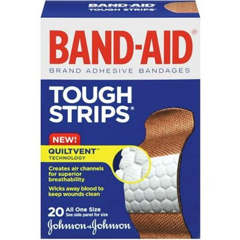 Band Aid Tough Strips Bandages All One Size 20 Each Pack Of 2