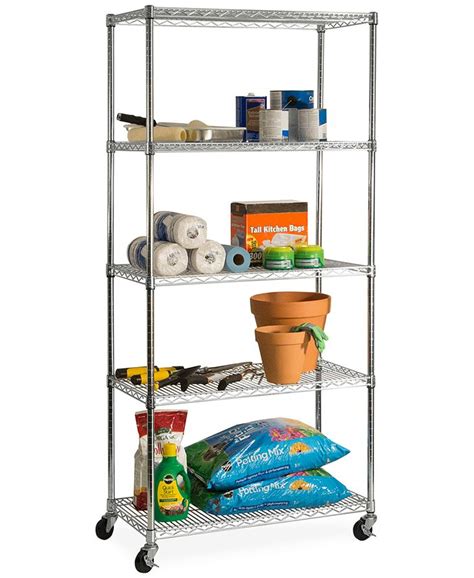 Seville Classics Commercial Grade 5 Tier Nsf Certified Steel Wire Wheeled Shelving Macys