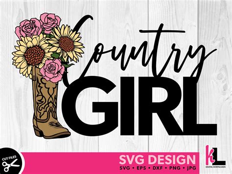 Country Girl Svg Floral Cowboy Boots Svg Sunflower Svg Rose Etsy Uk