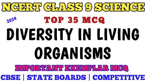 Best MCQ Diversity In Living Organisms Class 9 Exemplar Based Class