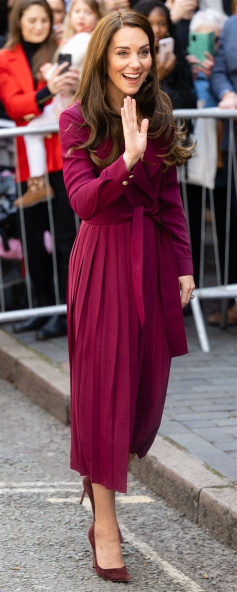 Karen Millen Long Sleeve Pleated Midi Trench Dress In Merlot Kate