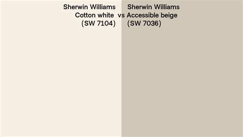 Sherwin Williams Cotton White Vs Accessible Beige Side By Side Comparison