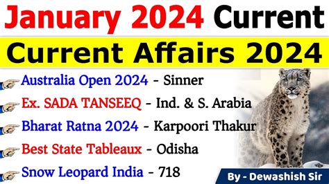 January 2024 Monthly Current Affairs Recap