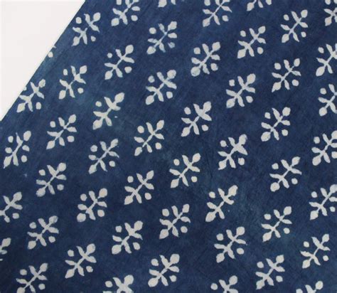 Cotton Indigo Blue Hand Block Print Fabric For Garments At Rs