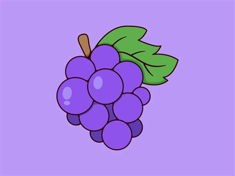 Grape Cartoon Illustration | Grape drawing, Cartoon illustration, Fruit ...