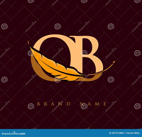 Logotipo Inicial Da Letra Ob O Nome De Empresa De Penas Design