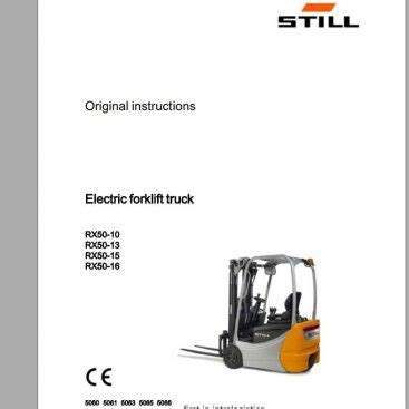 Still Electric Forklift Truck Rx Original Instructions