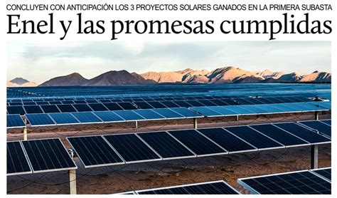 Enel única firma que ha cumplido con la primera subasta eléctrica