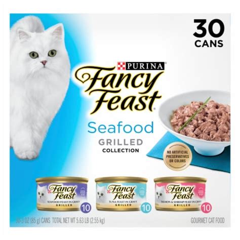 Purina Fancy Feast Grilled Wet Cat Food Seafood Collection In Wet Cat Food Variety Pack 30 Ct