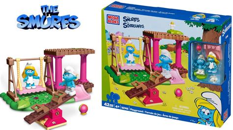 Mega Bloks Smurfs Playground Setlego The Smurfspitufos Patio Youtube