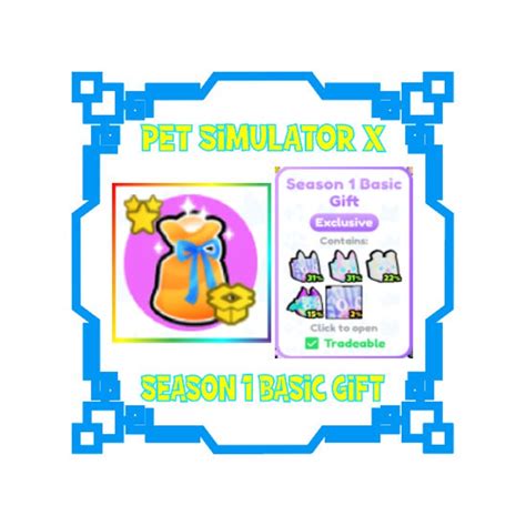 Season 1 Basic Gift Tradable Gift Roblox Pet Simulator X Etsy